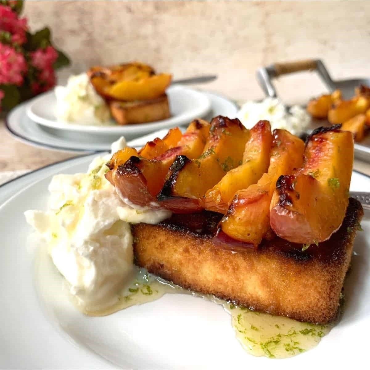 Grilled Honey Lime Peaches And Pound Cake Grilled Honey Lime Peaches And Pound Cake