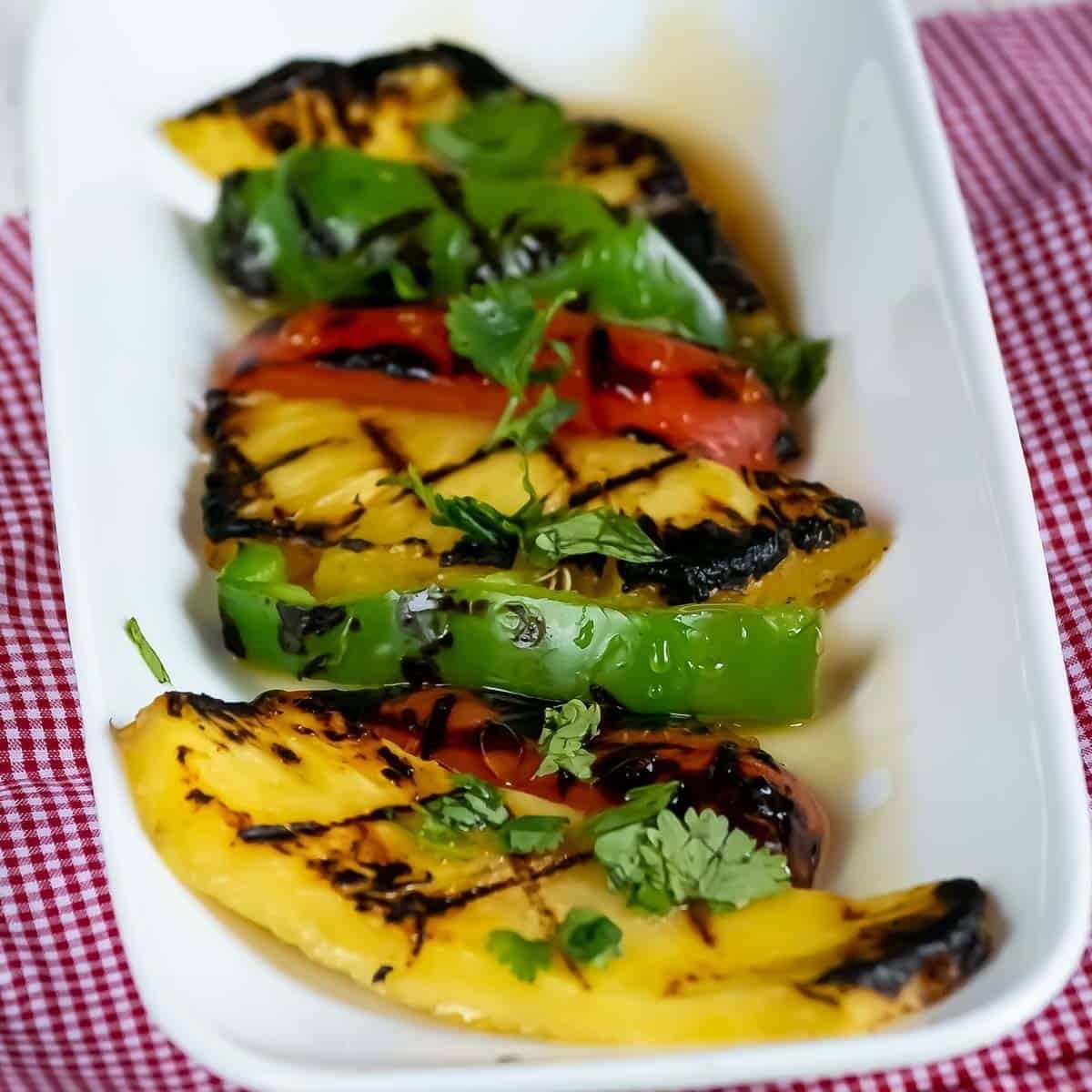 Grilled Pineapple N Veggies Salad With Honey Drizzled Grilled Pineapple N Veggies Salad With Honey Drizzled