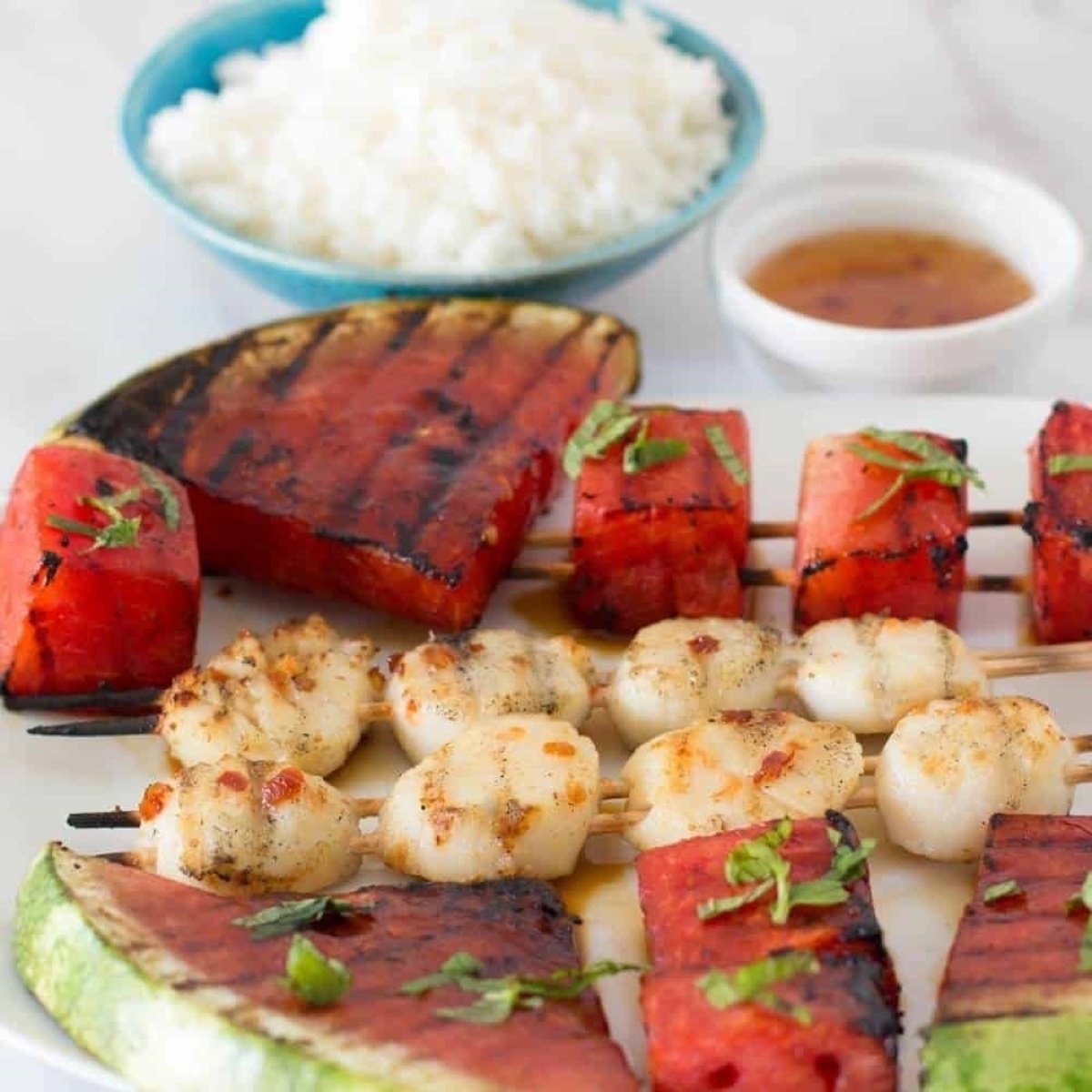 Grilled Watermelon Scallop Shish Kabobs Grilled Watermelon Scallop Shish Kabobs
