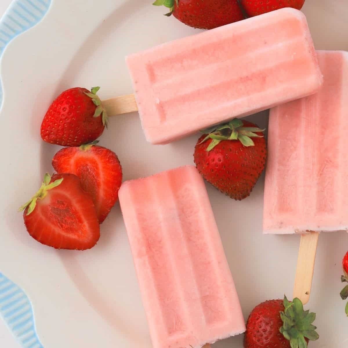 Sugar Free Strawberry Popsicles
